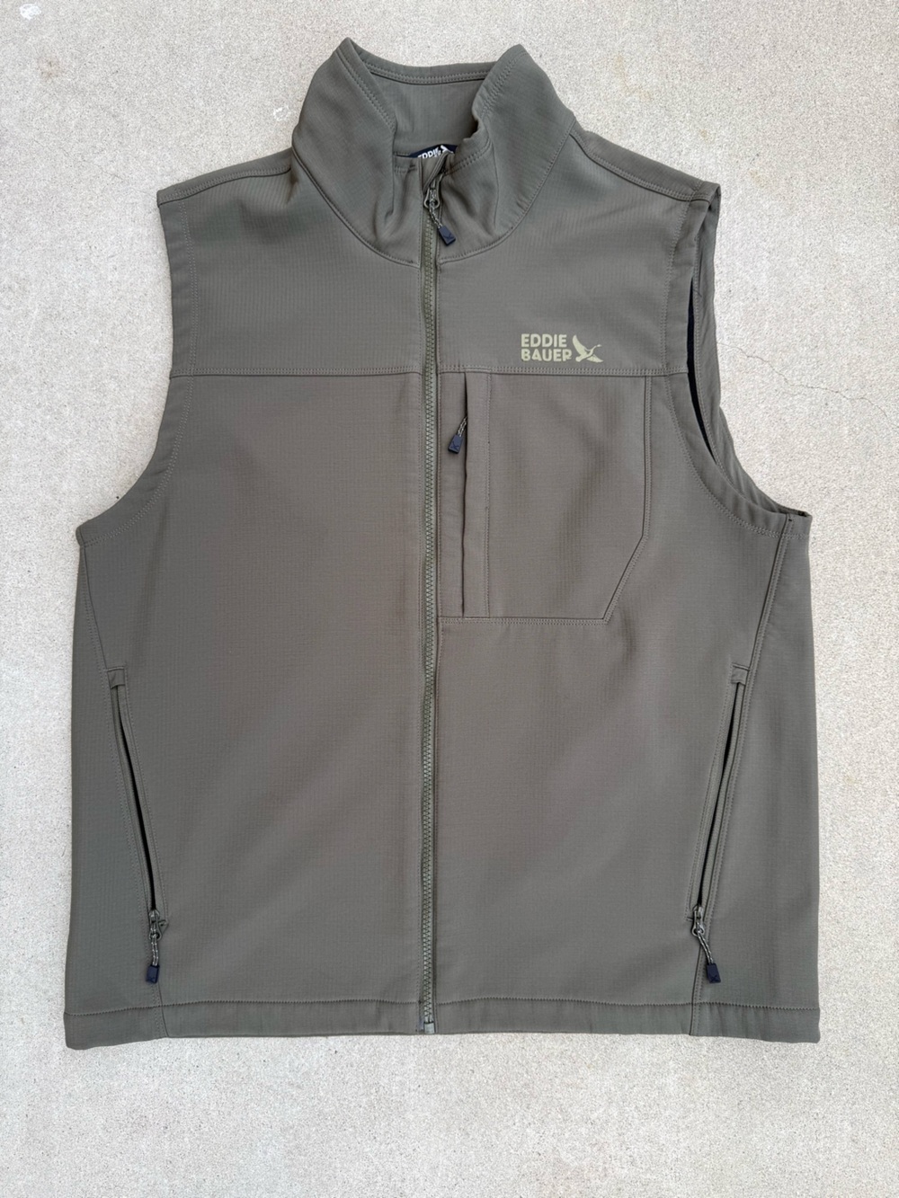 Eddie Bauer Men's Olive Softshell Vest MEDIUM